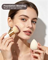 Set Kuas Makeup Dengan Spons Mini Profesional Lembut Sintetis Untuk Foundation Blending Mewah Rias Wajah Custom Grosir Eceran Kit