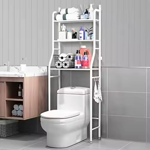 Moderno Estante de Baño Portátil de Hierro de Tres Niveles, Impermeable, Multifuncional, <span class=keywords><strong>para</strong></span> Lavadora, Balcón o Baño - Product Image 4