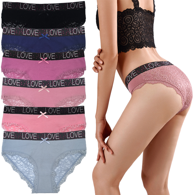 Sexy Women Underwear EU Sizes S M L XL XXL Panties Soft Cotton Front Sexy Lace Back Lady Panties