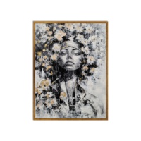 Portrait à l'huile peint à la main moderne personnalisé d'une figure d'artiste professionnel pour la décoration murale avec base de support en toile