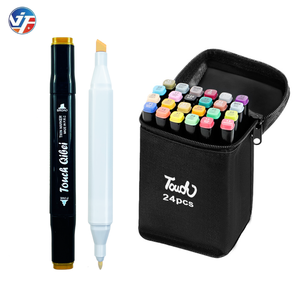 <span class=keywords><strong>Marqueur</strong></span> de dessin artistique à double tête, pinceau plat oblique, encre à base d'alcool, largeur 6 mm, permanent, effaçable, plastique, papier, ensemble de 168 couleurs - Product Image 1