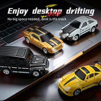 Jouets préférés des garçons : Voiture de course télécommandée miniature 1:64 à grande vitesse, modèle en plastique ABS, avec console portable 2.4G
