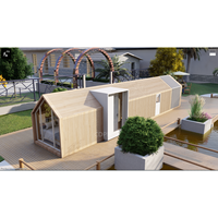 Mini-villa de luxe préfabriquée avec toit triangulaire, salle de bain et structure en acier