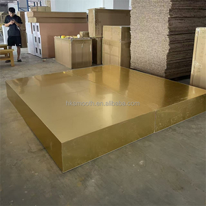 Plateforme de scène de danse en acrylique pour mariage, nouvelle conception d'usine, lisse, dorée, rectangulaire, en PVC, avec marche - Product Image 4