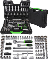 Jeu de clés à douille de 108 pièces avec clé à cliquet, jeu de tournevis, jeu de clés hexagonales et Torx, coffret à outils moulé par soufflage pour la réparation automobile