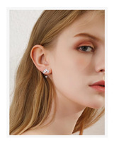 Boucles d'oreilles Ganku en argent pur S999 pour femmes, design mignon à trois petites fleurs, cadeaux de fête frais et doux