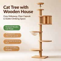 Arbre à chat multi-niveaux moderne de haute qualité, du sol au plafond, à montage sans perçage, pour salon