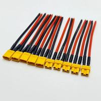 Câble d'alimentation personnalisé en usine avec connecteur en cuivre XT60 XT 30 Series, 14/16/18AWG, 10cm 15cm, gaine en silicone, pour vélos électriques, scooters et modèles RC