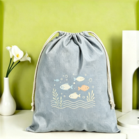 Sac à cordon pliable en toile de coton, motif dessin animé, écologique, grand format, réutilisable, pour la gym, le sport et le rangement quotidien