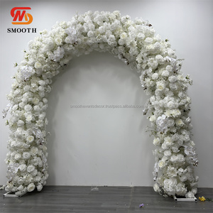 Arche de fleurs artificielles lisses, très demandée, pour mariage, décoration d'arche de roses, arche de fleurs blanches, toile de fond de porte - Product Image 6