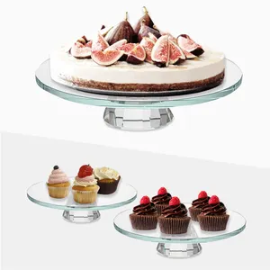 Оптовая продажа, хрустальные поделки, набор для декора свадебного стола, круглая кристаллическая подставка для десерта, торта
