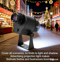Proyektor Gobo Indoor/Outdoor 60W 80W 150W Kustom, Lampu LED Putar untuk Iklan, Ra80, Bodi Aluminium Alloy, IP67, Cahaya Putih Dingin Tinggi