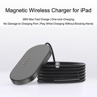 Adaptor Daya Tablet Baru dengan Kabel USB-C Tipe C Port 28W 60W Pengisi Daya Nirkabel Magnetik untuk iPad Pro untuk iPad Air