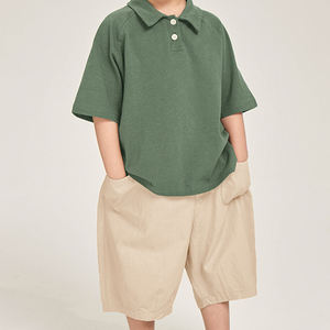 เสื้อยืดเด็กชายแขนสั้นเด็กสไตล์เกาหลีเสื้อโปโลบางเด็กเล็กฤดูร้อนสไตล์ใหม่ผ้าฝ้ายแท้ครึ่งแขน - Product Image 2