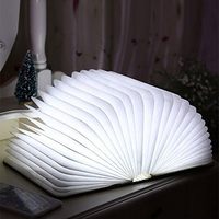 Mini lámpara LED recargable para libros, función de luz nocturna, Dormitorio en forma de libro, decoración del hogar, enchufable USB, artículos de papel Kraft