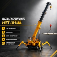 Grue araignée sur chenilles 3T, rayon d'action 10m, hauteur de levage 6,8m pour levage de murs rideaux sur toiture, vente en gros B2B