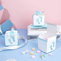 Boîtes à bonbons en gros en forme de pied de bébé, cartons créatifs, utilisées pour les cadeaux de bonbons pour le premier mois de bébé