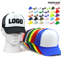 Gorras Trucker Bordadas Personalizadas de Alta Calidad para Hombre, Gorra Deportiva con Logotipo 3D, Malla y Encaje, Gorra de Espuma Lisa, Gorras de Béisbol