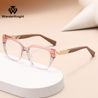 Nouvelles montures de lunettes en acétate pour femmes, anti-lumière bleue, haute qualité, prix d'usine, logo personnalisé, vente chaude en gros