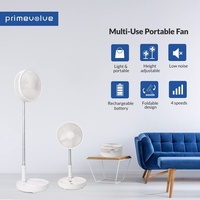 Ventilador telescópico plegable de 7200mAh con carga USB, ventilador de escritorio portátil de bajo ruido, ventilador de refrigeración para viajes al aire libre, 3 velocidades