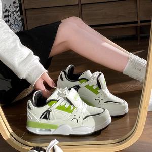 Zapatos de tabla con cojín de aire de suela gruesa ins Chao 2024 nueva pareja contraste de color zapatos de monopatín casuales zapatos para caminar - Product Image 6