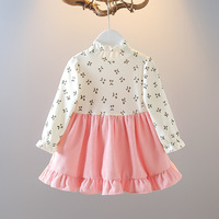 Robes de princesse pour bébé fille, à manches longues, en coton, à fleurs, décontractées, style A-line, longueur au sol, pour le printemps