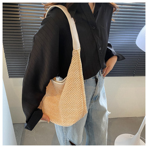 Bolso tejido de moda de verano para mujer, bolso de hombro a la moda, bolso de paja de viaje para la <span class=keywords><strong>playa</strong></span>, transporte diario ecológico, gran oferta - Product Image 6