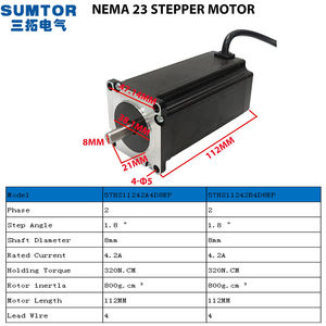 SUMTOR NEMA 23步进电机单轴和双轴57BYGH步进电机112毫米4.2A大扭矩3Nm。 - Product Image 3