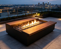 Cheminée au gaz naturel moderne et tendance, grande table de foyer extérieure en acier Corten, robuste, garantie 5 ans, origine Chine