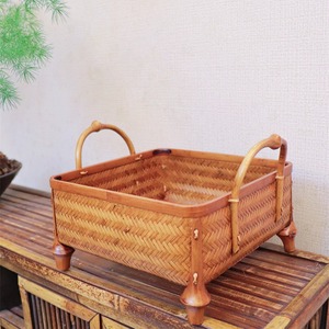 Zhejiang Anji Daqiong <b>Bamboo</b> Woven Fruit Basket Rectangle With Handles Storage Kitchen Use - Product Image 3
