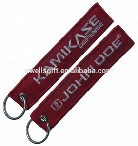 Tùy Chỉnh Thêu Keychain Cá Nhân Tên Id Vải Key Tag Vòng Dây Kéo Kéo Thêu Key Tag - Product Image 6