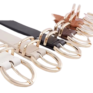 Yonger Factory Venta al por mayor Diseñador Señoras Cinturón de cuero PU para mujer con hebilla de aleación de oro Estilo casual Vestidos para niñas Jeans Correa - Product Image 1