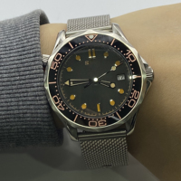 Montres-bracelets pour hommes NH35 classiques simples en acier inoxydable avec aiguilles luminescentes, montres mécaniques automatiques