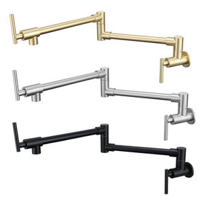 Wall Mounted Kitchen Faucet 360 Degree Rotate Single Handle Ceramic Valve Industrial Style For Sink And Stovetop - Product Image 4