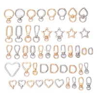 Nouveaux porte-clés en alliage de zinc électroplaqué, boucles en forme de cœur, d'étoile, de cercle, fermoirs à ressort, accessoires décoratifs minimalistes