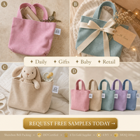 Sac fourre-tout en velours côtelé écologique avec logo personnalisé, sac de voyage, sac de shopping, promotion, cadeau de luxe pour femmes, sacs à poignée
