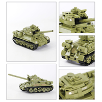 Wange 4514 T-34-85 Tank Medium Senjata Berat Blok Perakitan Model Mainan Edukasi Anak Set Blok Bangunan Koleksi Mainan