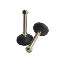 Pieds de réglage de niveau pivotant M10 Filetage T-slot Pied de nivellement pour plaque de montage de machines avec base ronde en nylon Dia 50mm