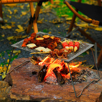 Barbecue de camping en titane pur - Conception pliable et portable, léger (780g)