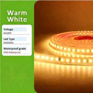 Bande lumineuse <span class=keywords><strong>LED</strong></span> AC 220V, étanche, SMD 2835, 120LEDs/m, 1M, 5M, 10M, <span class=keywords><strong>ruban</strong></span> flexible, lampe pour éclairage domestique, décoration extérieure - Product Image 3