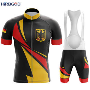 HIRBGODメンズアダルトサマーブラックドイツサイクリングジャージーセット - Product Image 4
