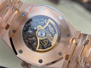 Reloj Mecánico de Buceo de Lujo, Super Calidad, Resistente al Agua, 41mm, Fábrica THB, Movimiento 3132, Color Rosa, 15412, Esqueleto con Diamantes - Product Image 6