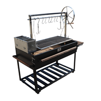 Barbecue au charbon de bois robuste en acier inoxydable de style Santa Maria, design moderne 2026, avec système de fumage intégré