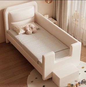 <span class=keywords><strong>Cama</strong></span> Empalmable de Madera Maciza para Niños <span class=keywords><strong>Cuna</strong></span> con Barandilla Ancha <span class=keywords><strong>Cama</strong></span> Empalmable de Dibujos Animados para Niño y Niñ<span class=keywords><strong>a</strong></span> - Product Image 1