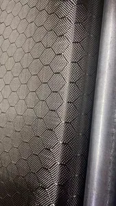 Vải Hỗn Hợp Sợi Cacbon Aramid Dệt Hoa Tổ Ong Màu Đỏ 240gsm Vải Sợi Carbon 3K Twill 2x2