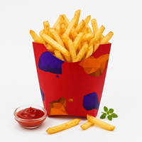 Boîte à frites personnalisée imprimée, emballage en papier jetable pour les collations à emporter