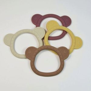 Anneau de dentition en silicone pour bébé en forme d'ours, de qualité alimentaire, anneau de dentition bio pour apaiser les bébés et soulager les gencives douloureuses - Product Image 2