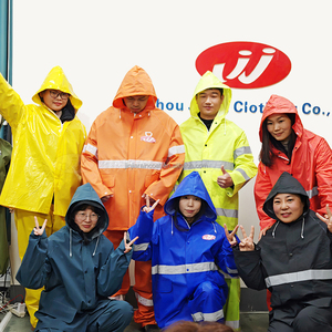 Chubasquero de PVC amarillo para trabajo industrial, traje de lluvia de 2 y 3 piezas, chubasquero impermeable de poliéster de PVC para hombre, chubasquero resistente para hombre - Product Image 3