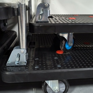 कस्टम सार्वभौमिक पहियों हैंड कार्ट पोर्टेबल फोल्डेबल प्लेटफॉर्म ट्रोली टेलीस्कोपिक सामान कार्ट शॉपिंग कार्ट शॉपिंग ट्रॉली - Product Image 5