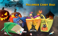 Pochette de rubans de friandises Sweet Goodie avec 9 modèles personnalisés Sac de bonbons d'Halloween pour enfants Décorations d'Halloween